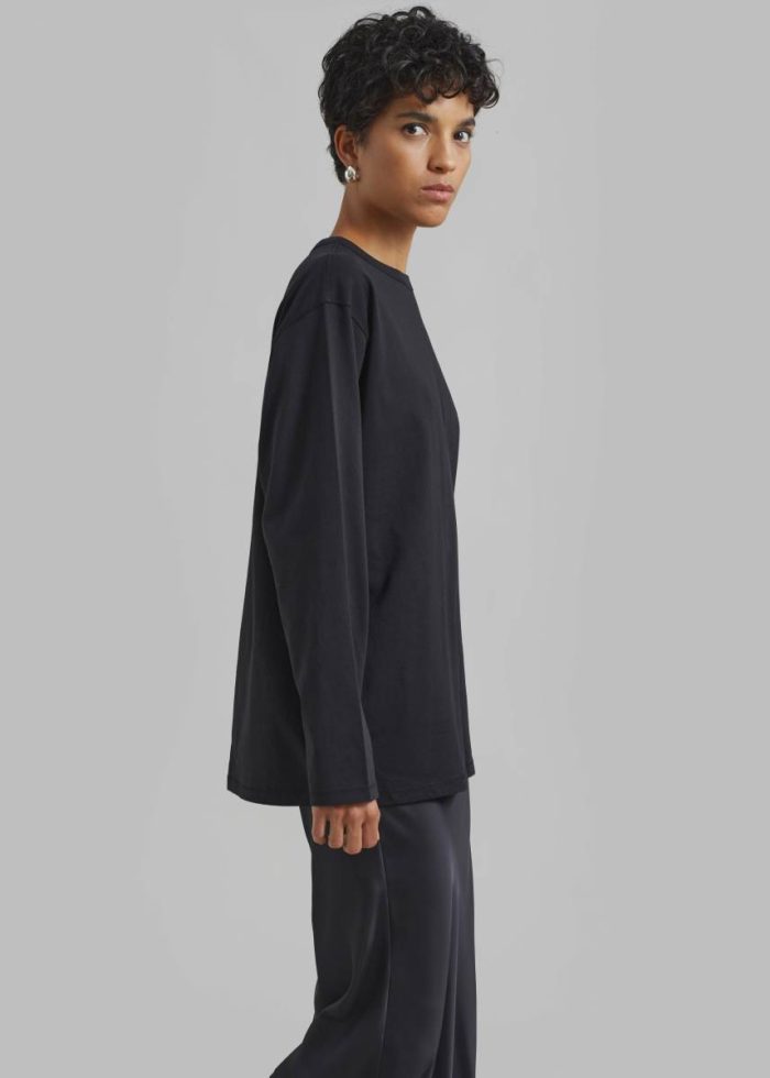 The Frankie Shop Bennett Long Sleeves Tee - Black Tops Black Women