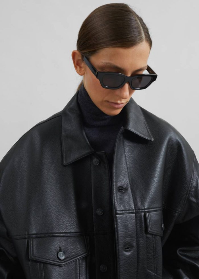 The Frankie Shop Black Men Conan Faux Leather Jacket - Black Outerwear