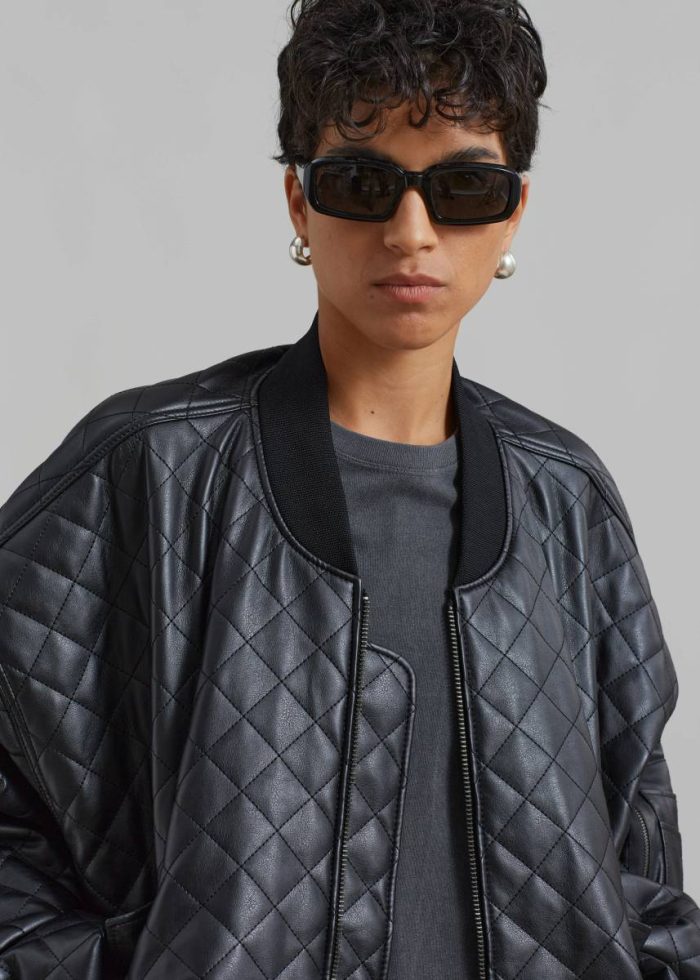 The Frankie Shop Black Outerwear Rosalia Quilted Jacket - Black Women