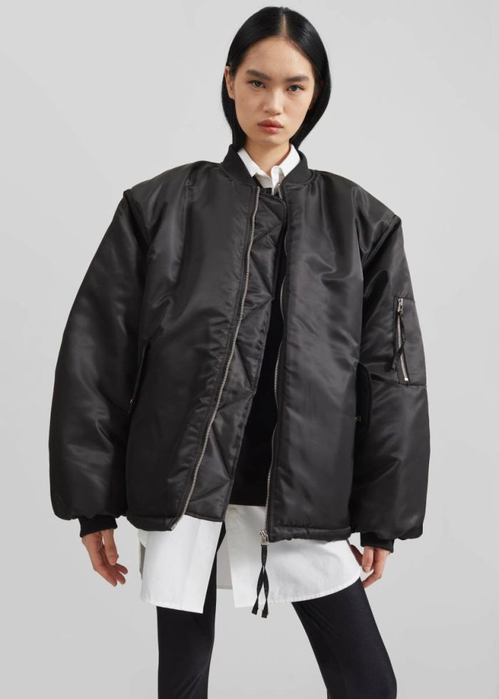 The Frankie Shop Black Outerwear Women Volme Padded Bomber Jacket - Black