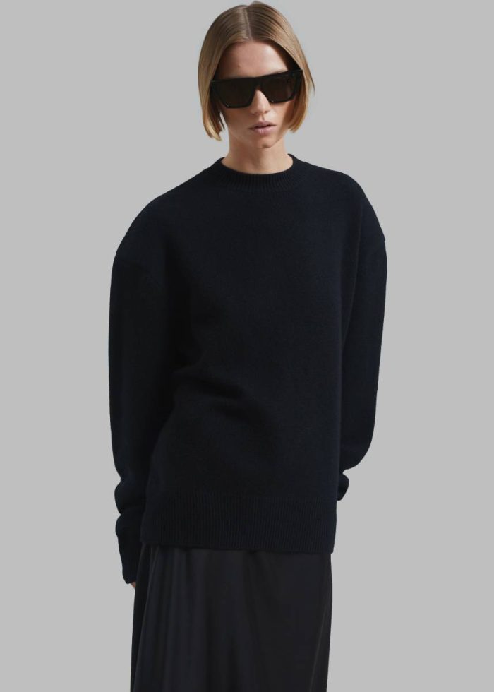The Frankie Shop Black Rafaela Padded Knit Sweater - Black Knitwear Women
