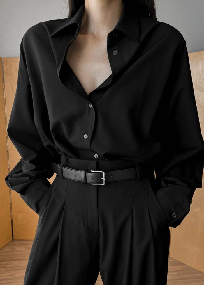 The Frankie Shop Black Women Gelso Shirt - Black Tops
