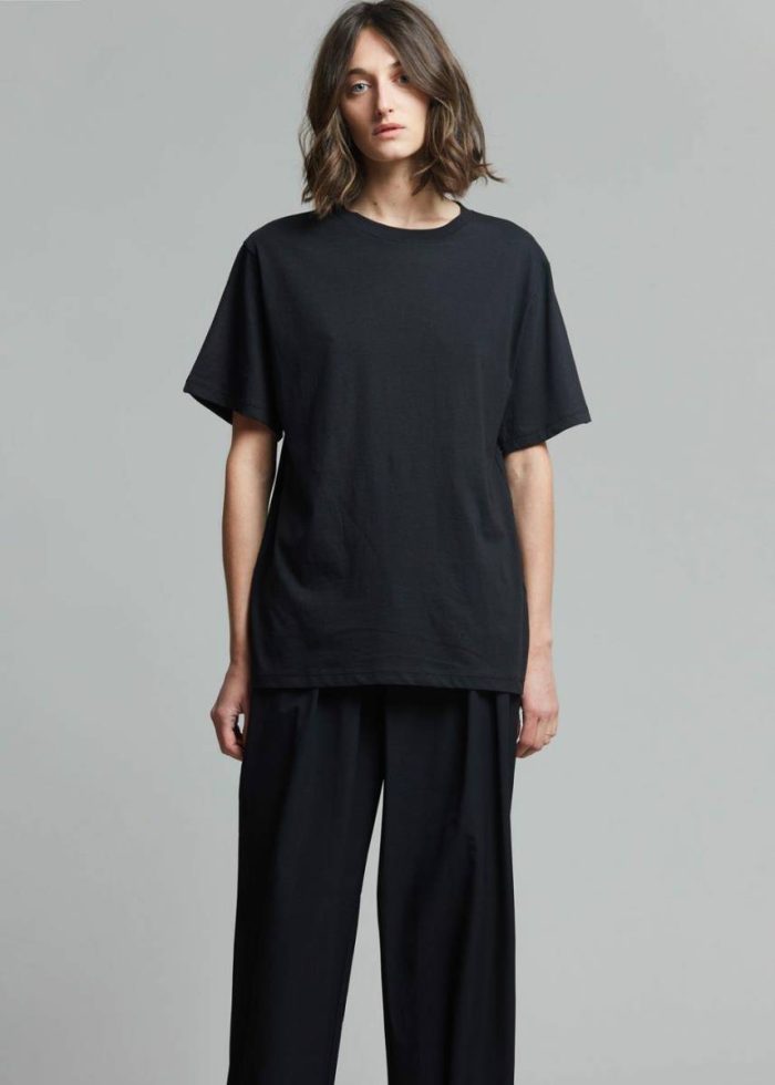 The Frankie Shop Black Women Lilou Simple Tee - Black Tops