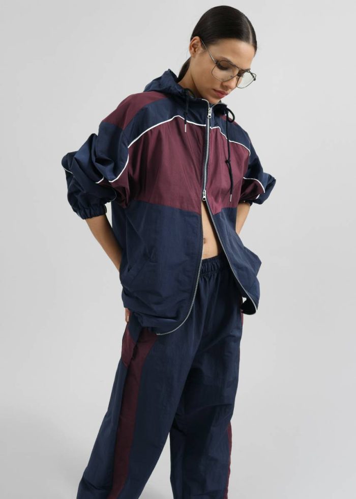 The Frankie Shop Blue Bottoms Bromley Colorblock Joggers - Navy Women