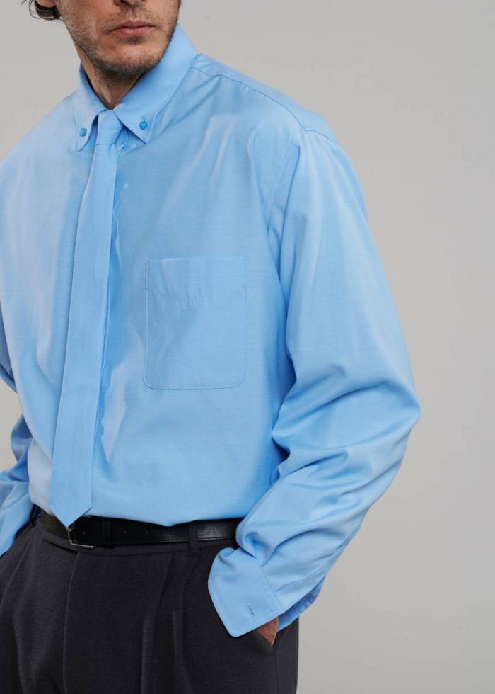 The Frankie Shop Blue Mason Button Up Shirt - Blue Men Tops