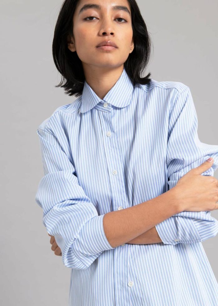 The Frankie Shop Blue Mina Shirt - Blue Stripe Women Tops