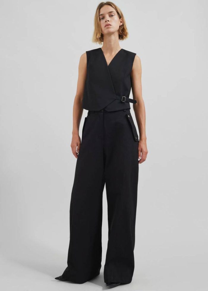 The Frankie Shop Bottoms Black Women Calix Wide Leg Pants - Black