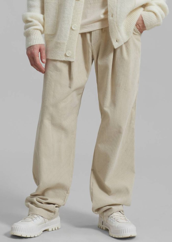 The Frankie Shop Bottoms Camden Corduroy Pants - Cream Men Beige