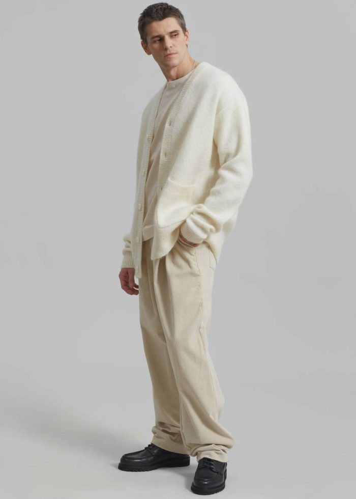 The Frankie Shop Bottoms Camden Corduroy Pants - Cream Men Beige