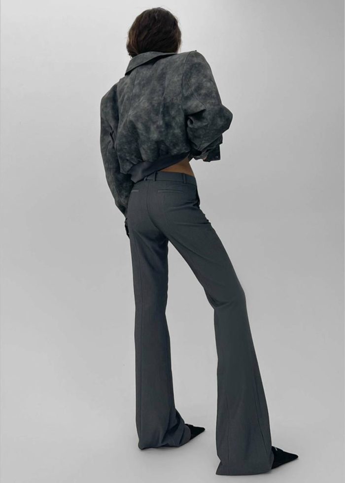 The Frankie Shop Bottoms Grey Women Charley Bootcut Pants - Charcoal