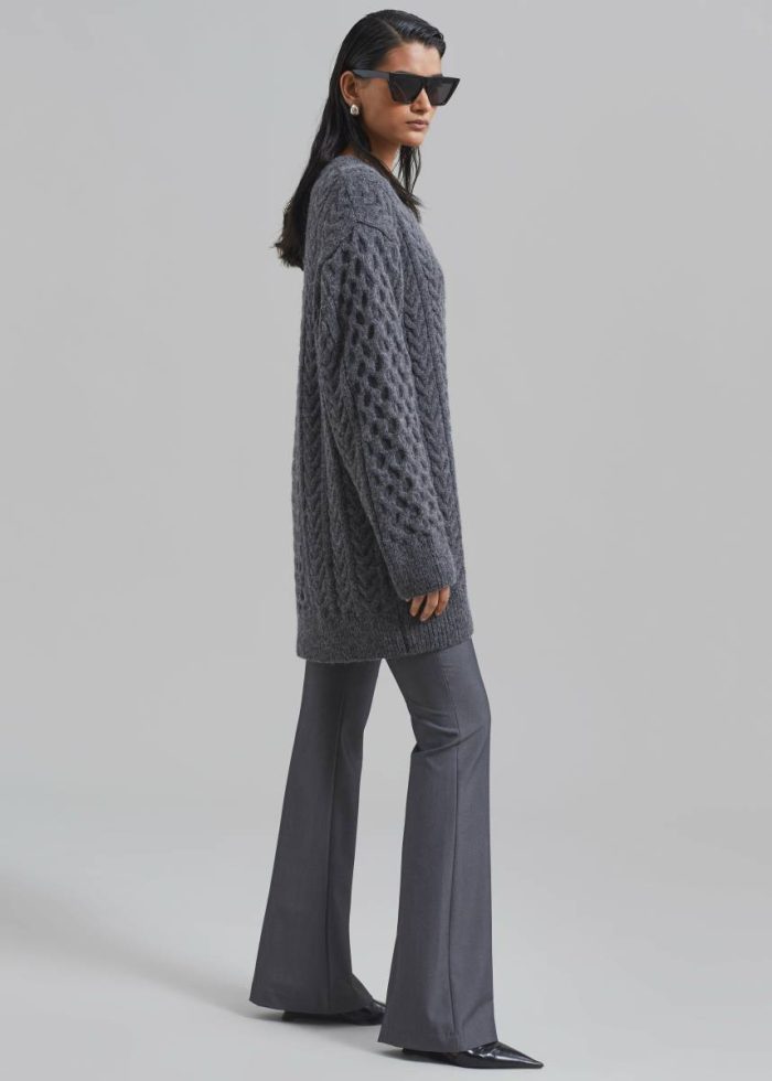 The Frankie Shop Bottoms Grey Women Charley Bootcut Pants - Charcoal