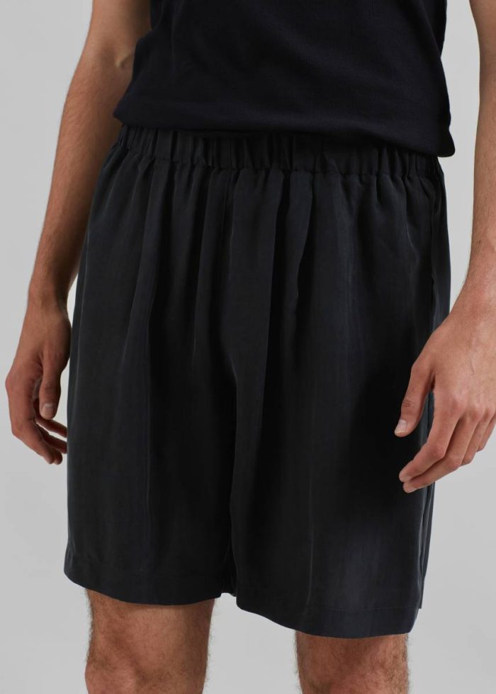 The Frankie Shop Bottoms Leland Silky Boxer Shorts - Black Black Men