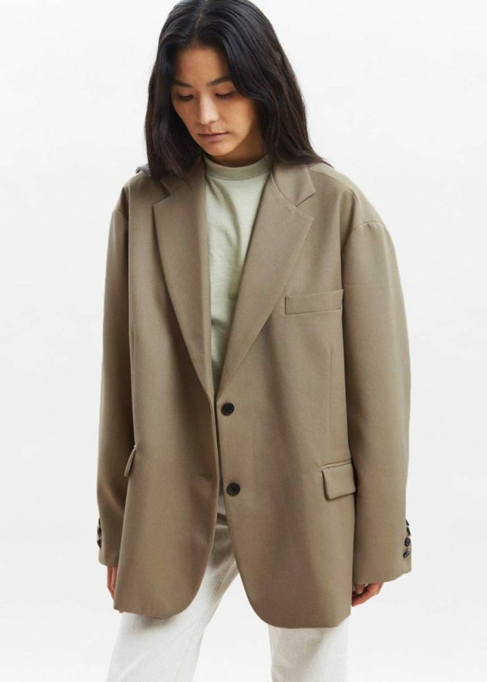 The Frankie Shop Brown Frankie Oversized Boyfriend Blazer - Desert Taupe Outerwear Women