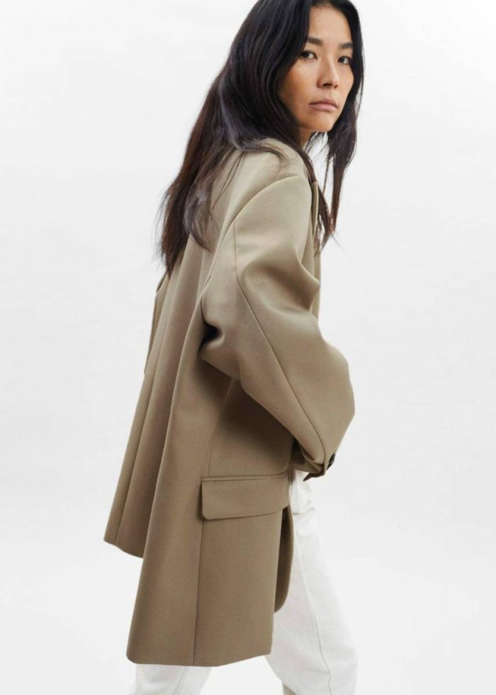 The Frankie Shop Brown Frankie Oversized Boyfriend Blazer - Desert Taupe Outerwear Women