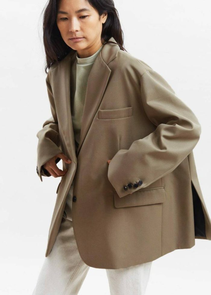 The Frankie Shop Brown Frankie Oversized Boyfriend Blazer - Desert Taupe Outerwear Women