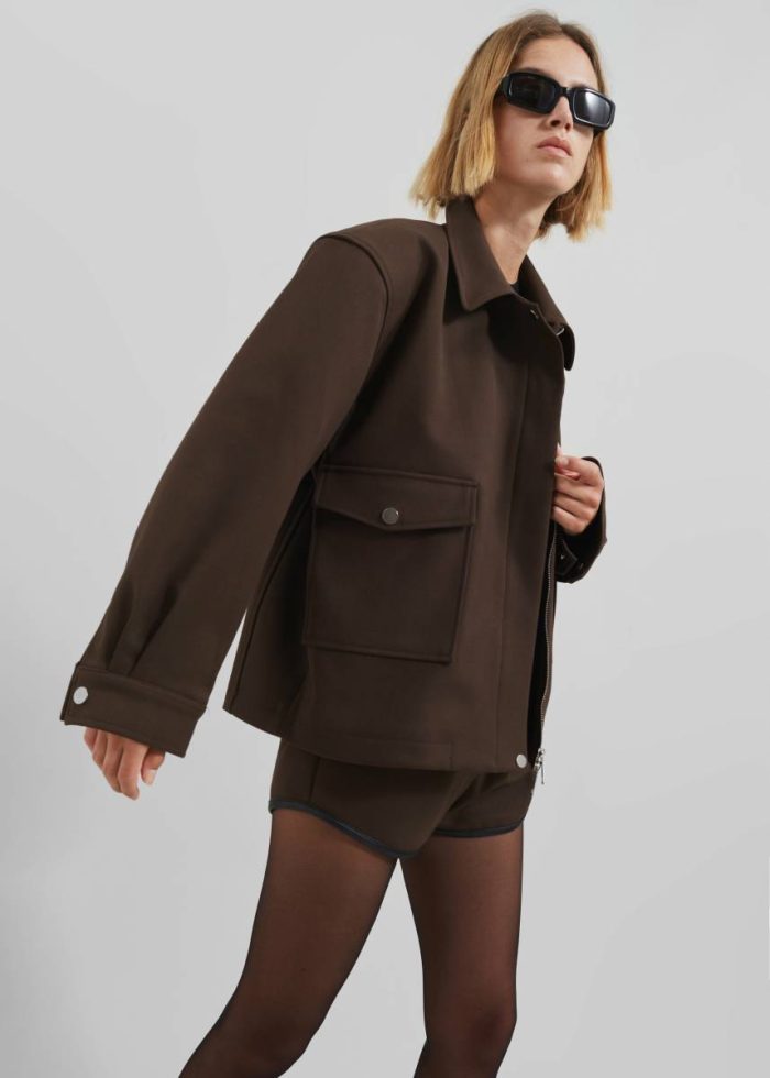 The Frankie Shop Brown Outerwear Neri Cropped Jacket - Brown Women