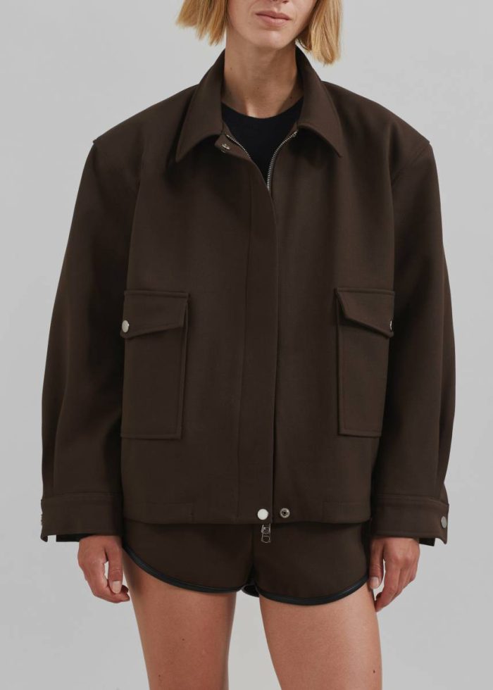 The Frankie Shop Brown Outerwear Neri Cropped Jacket - Brown Women