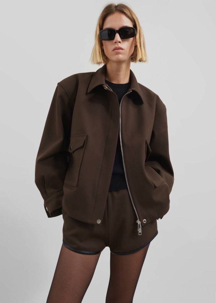 The Frankie Shop Brown Outerwear Neri Cropped Jacket - Brown Women