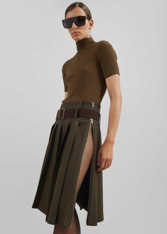 The Frankie Shop Brown Women Sarina Pleated Skirt - Brown Bottoms