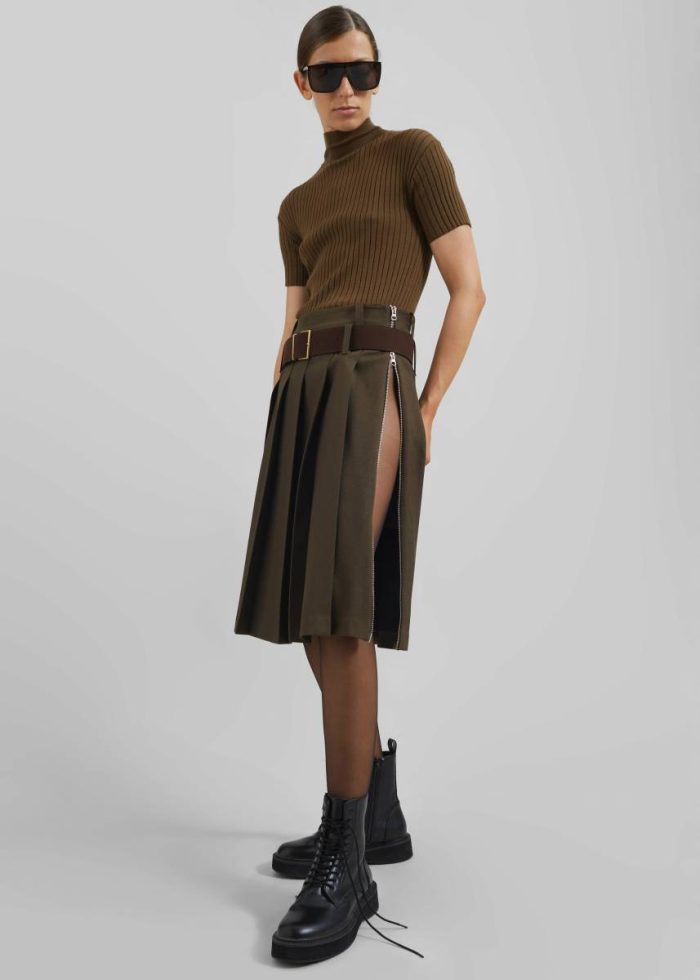 The Frankie Shop Brown Women Sarina Pleated Skirt - Brown Bottoms