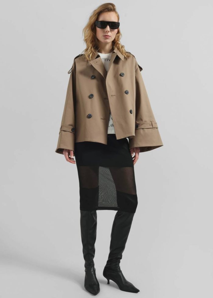 The Frankie Shop By Malene Birger Alisandra Trench Jacket - Fosil Women Beige Outerwear