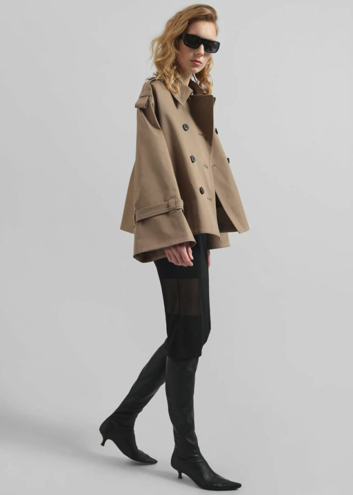 The Frankie Shop By Malene Birger Alisandra Trench Jacket - Fosil Women Beige Outerwear