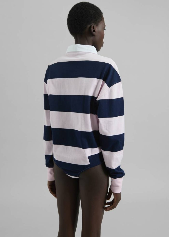 The Frankie Shop Coperni Striped Long Sleeve Polo Body - Pink/Blue Tops Women Multi