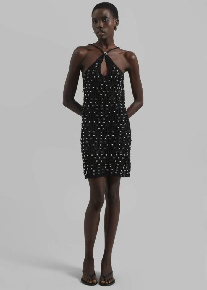 The Frankie Shop Dresses Black Women Coperni Beaded Knitted Dress - Black