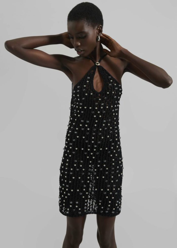 The Frankie Shop Dresses Black Women Coperni Beaded Knitted Dress - Black
