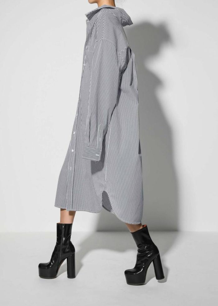 The Frankie Shop Dresses Multi Women Talia Shirt Dress - Black/White Stripe