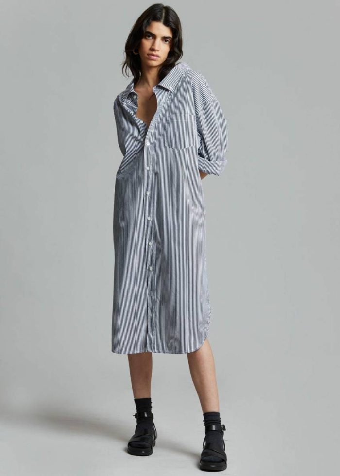 The Frankie Shop Dresses Multi Women Talia Shirt Dress - Black/White Stripe