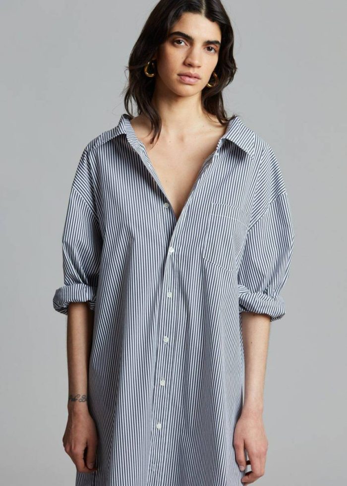 The Frankie Shop Dresses Multi Women Talia Shirt Dress - Black/White Stripe