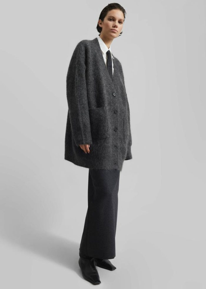 The Frankie Shop Evesham Wool Maxi Skirt - Charcoal Women Bottoms Grey