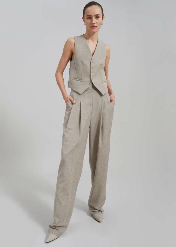 The Frankie Shop Gelso Waistcoat - Light Taupe Melange Outerwear Beige Women