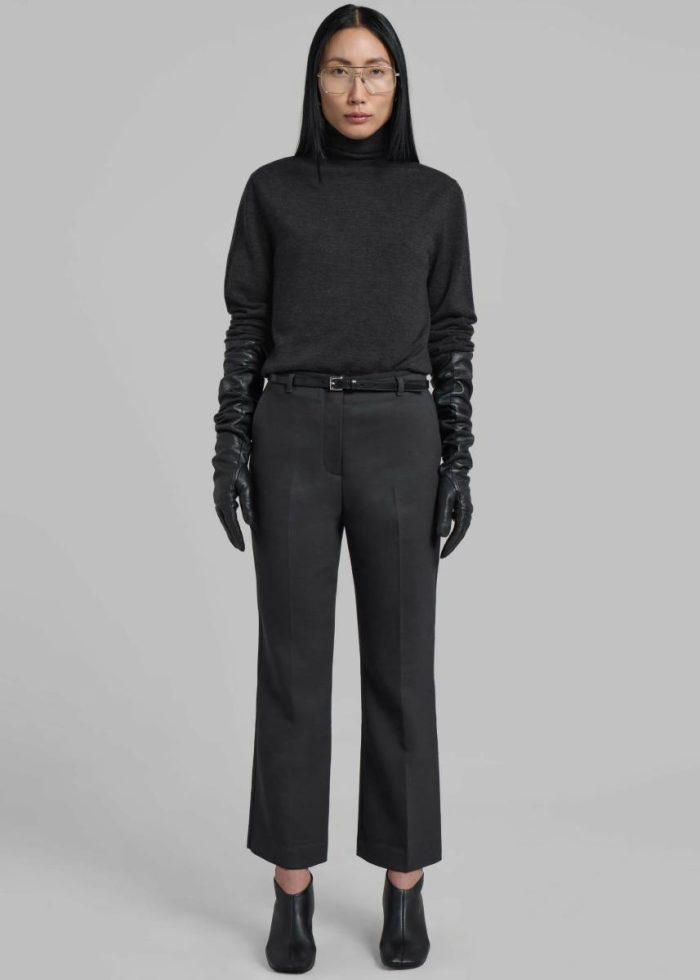 The Frankie Shop Grey Women Bottoms 3.1 Phillip Lim Slim Kick Flare Trousers - Ink