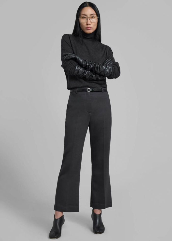 The Frankie Shop Grey Women Bottoms 3.1 Phillip Lim Slim Kick Flare Trousers - Ink