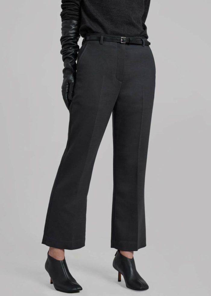 The Frankie Shop Grey Women Bottoms 3.1 Phillip Lim Slim Kick Flare Trousers - Ink