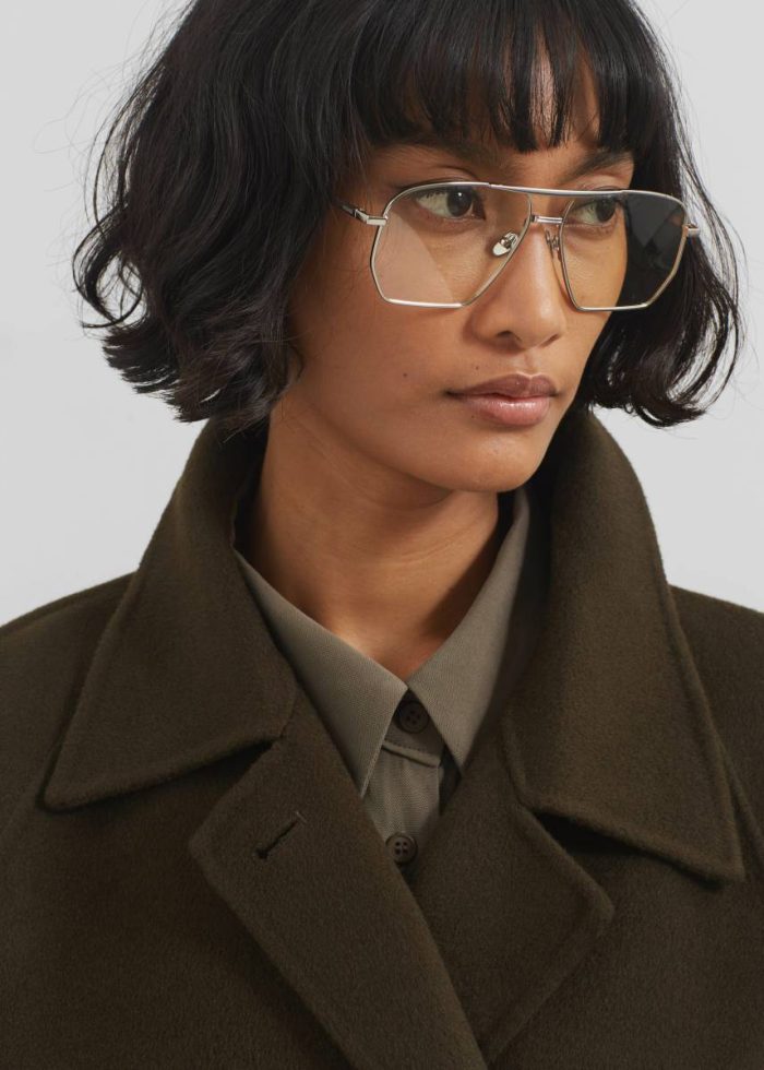 The Frankie Shop Jalhay Oversized Wool Coat - Khaki Brown Outerwear Brown Women
