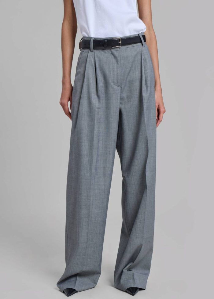 The Frankie Shop Jorae Pleated Trousers - Grey Bottoms Women Grey