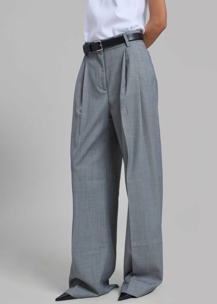The Frankie Shop Jorae Pleated Trousers - Grey Bottoms Women Grey