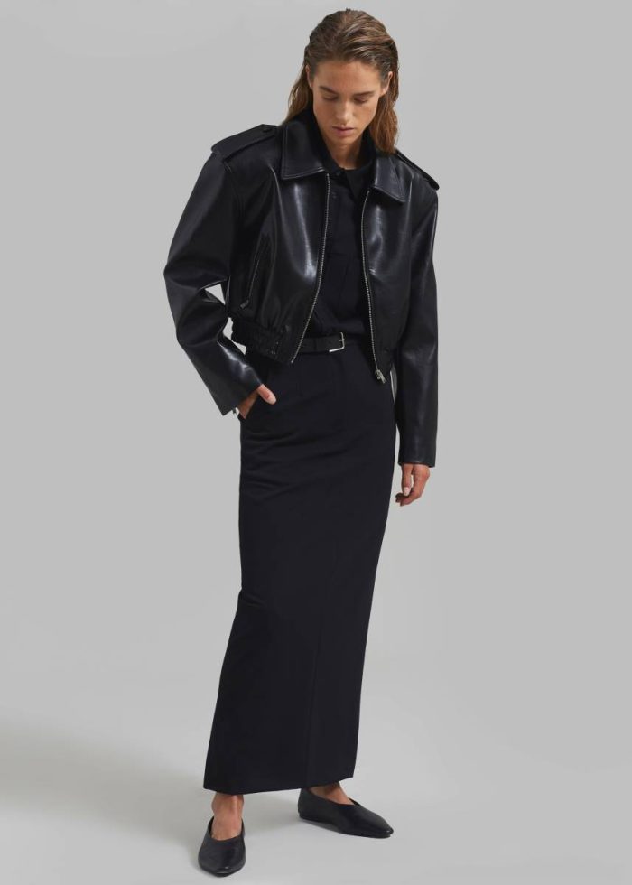 The Frankie Shop Kaia Cropped Bomber - Black Outerwear Women Black