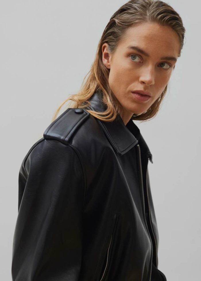 The Frankie Shop Kaia Cropped Bomber - Black Outerwear Women Black