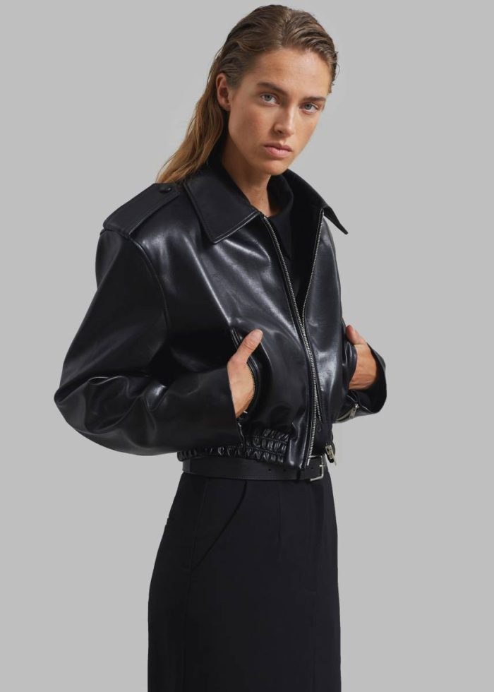 The Frankie Shop Kaia Cropped Bomber - Black Outerwear Women Black