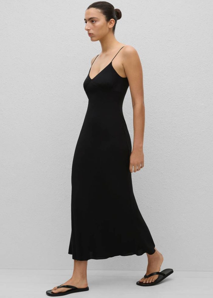 The Frankie Shop Matteau Low Back Slip Dress - Black Black Dresses Women