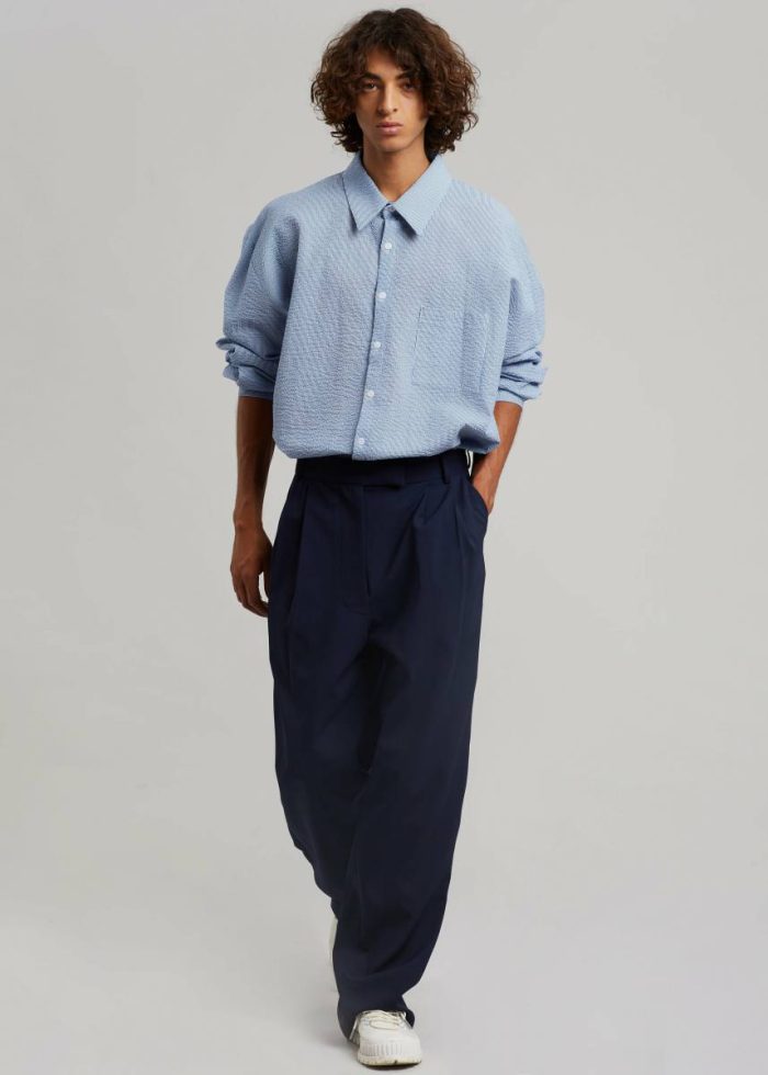 The Frankie Shop Men Bottoms Beo Suit Pants - Blue Blue