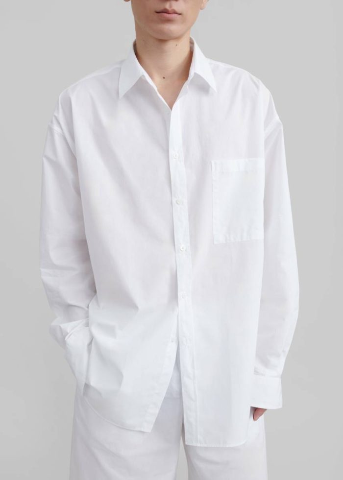 The Frankie Shop Men Matthias Oversized Shirt - White White Tops