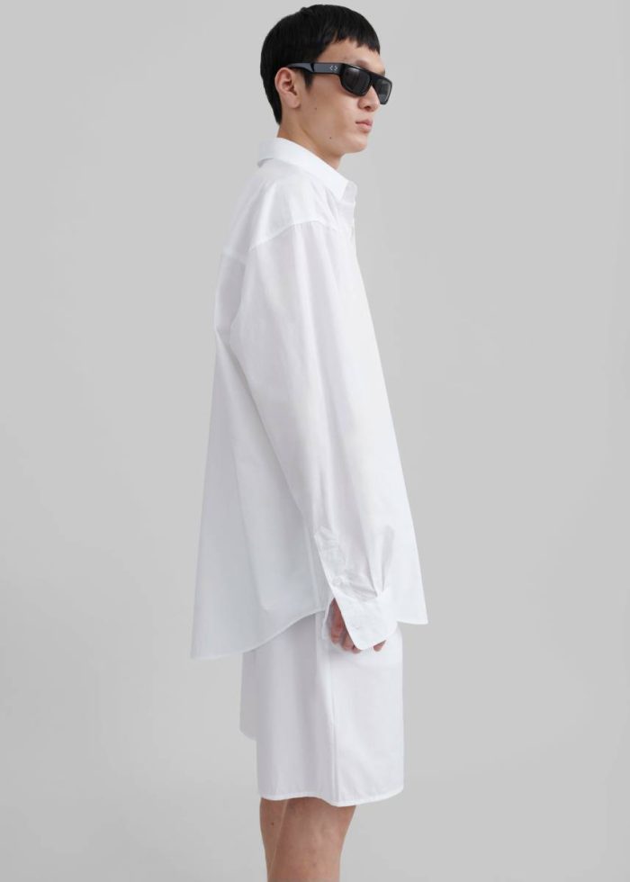 The Frankie Shop Men Matthias Oversized Shirt - White White Tops