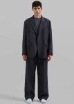 The Frankie Shop Men Outerwear Grey Beo Blazer - Charcoal/White Pinstripe