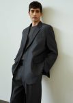 The Frankie Shop Men Outerwear Grey Beo Blazer - Charcoal/White Pinstripe