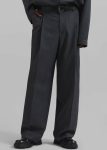 The Frankie Shop Milton Wool Blend Trousers - Dark Grey Grey Bottoms Men